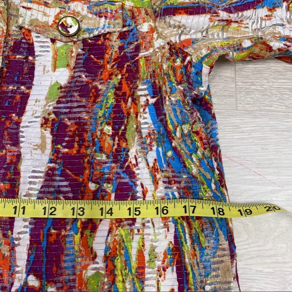 A la carte Womens Multicolor Abstract Art to Wear Button Up Jacket Size M - Picture 13 of 14
